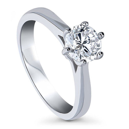 Solitaire 1ct CZ Ring in Sterling Silver