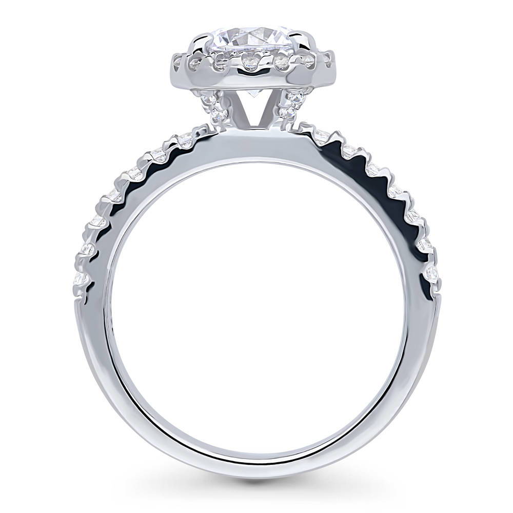 Alternate view of Halo CZ Ring in Sterling Silver, 6 of 8