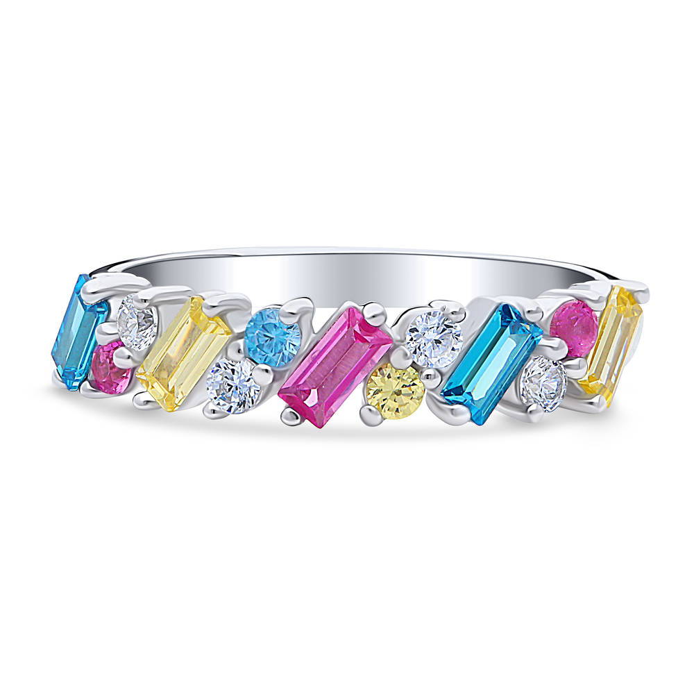 Cluster CZ Band in Sterling Silver, 1 of 7