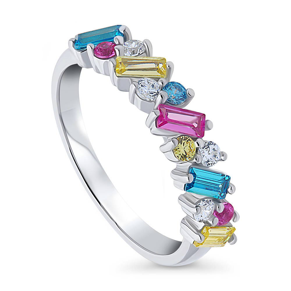 Front view of Cluster CZ Band in Sterling Silver, 4 of 7