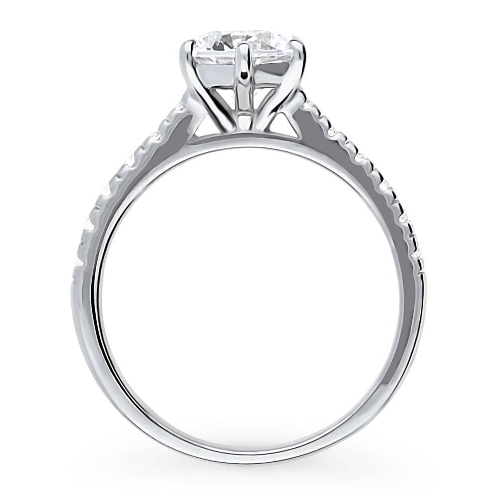 Solitaire 1.25ct Round CZ Ring in Sterling Silver