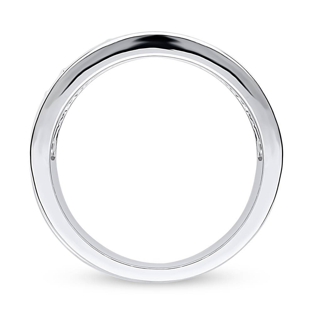Alternate view of Channel Set CZ Statement Half Eternity Ring in Sterling Silver, 6 of 6