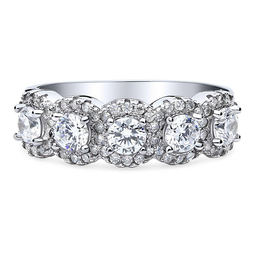 5-Stone CZ Band in Sterling Silver, 1 of 8