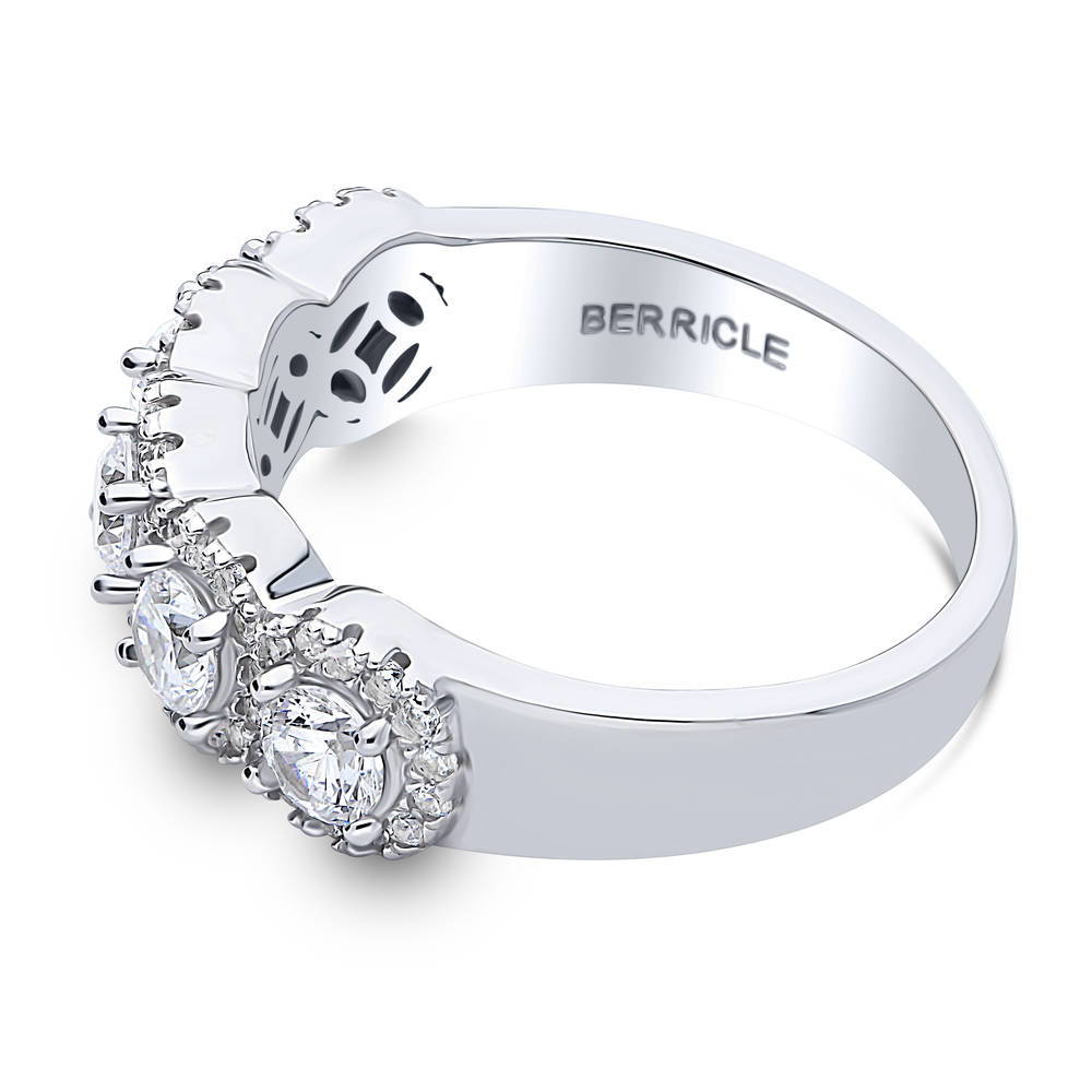 Angle view of 5-Stone CZ Band in Sterling Silver, 5 of 8