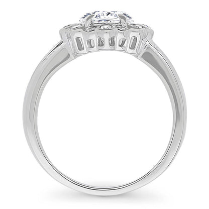 Bubble Halo CZ Ring in Sterling Silver