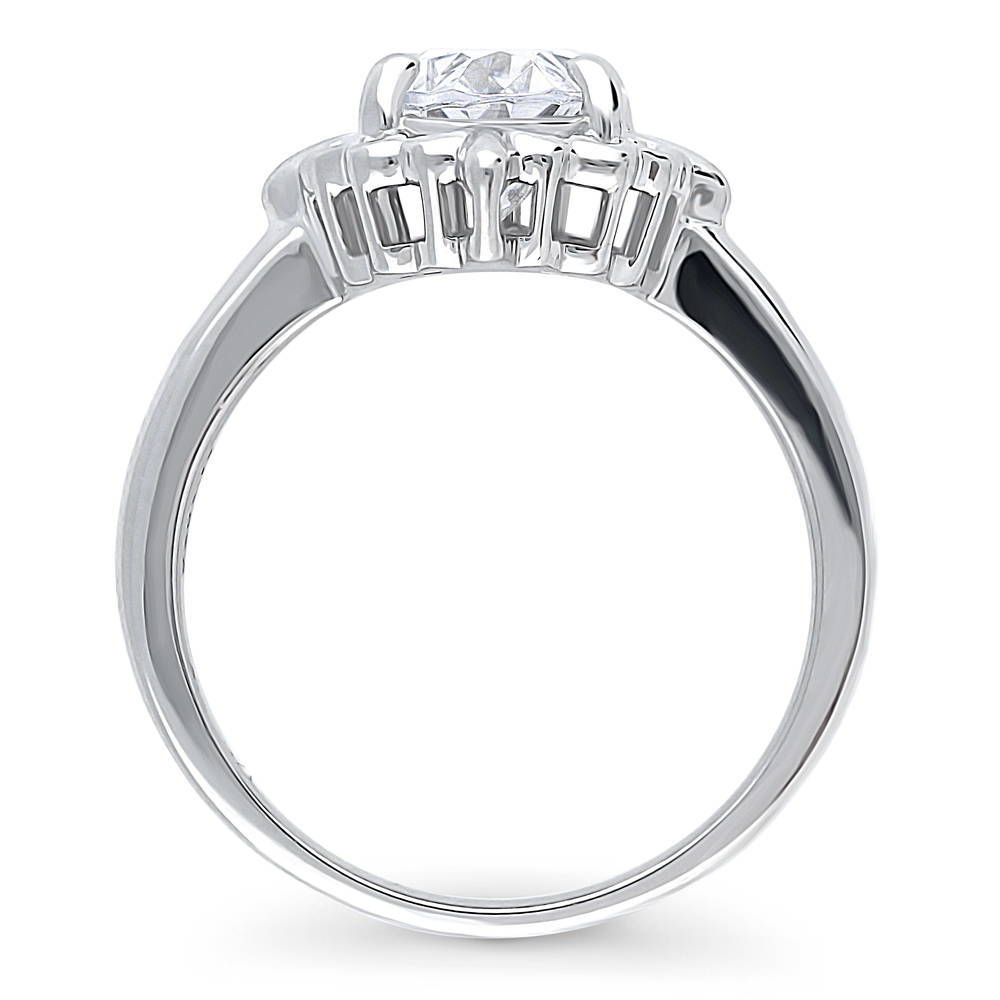 Solitaire Filigree 2.7ct Oval CZ Ring in Sterling Silver