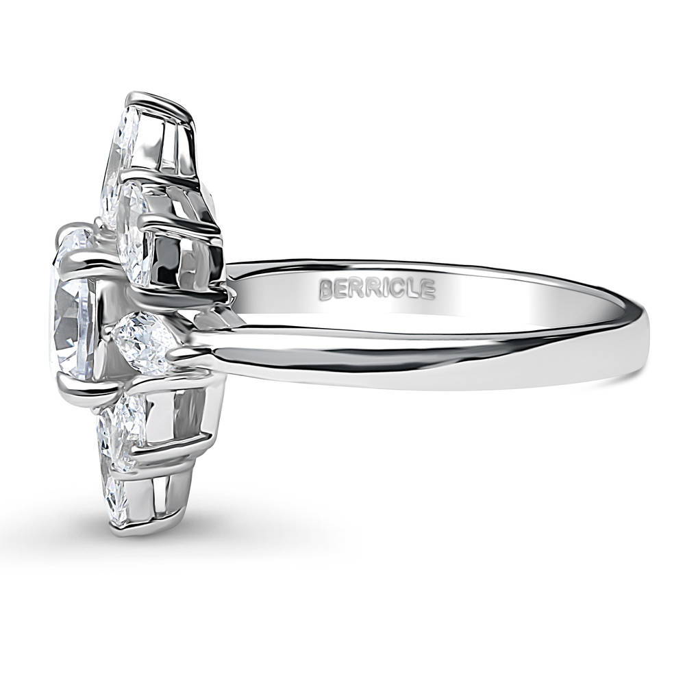 Solitaire Art Deco 1.25ct Round CZ Statement Ring in Sterling Silver