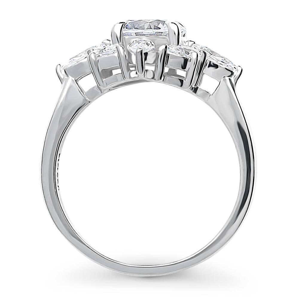 Solitaire Art Deco 1.25ct Round CZ Statement Ring in Sterling Silver