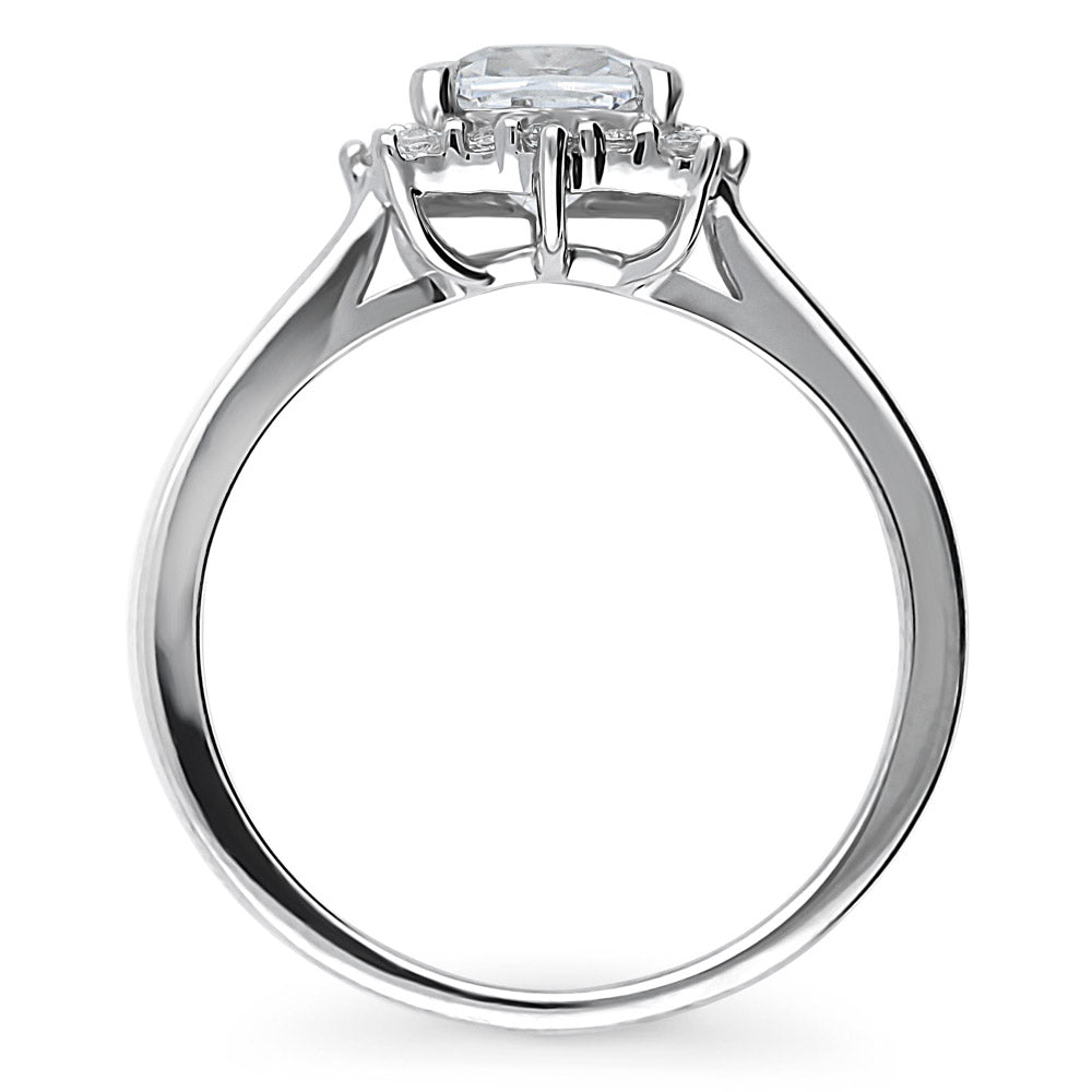 Alternate view of Sunburst Halo CZ Ring in Sterling Silver, 7 of 7