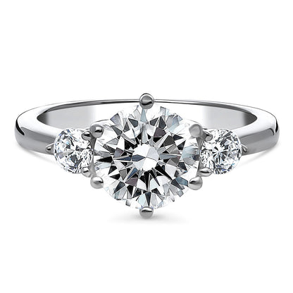 3-Stone 2ct CZ Ring in Sterling Silver