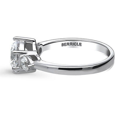 3-Stone 2ct CZ Ring in Sterling Silver