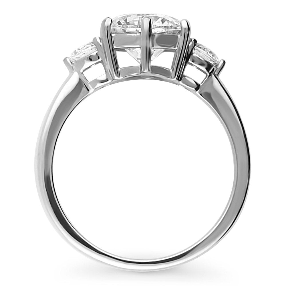 3-Stone 2ct CZ Ring in Sterling Silver