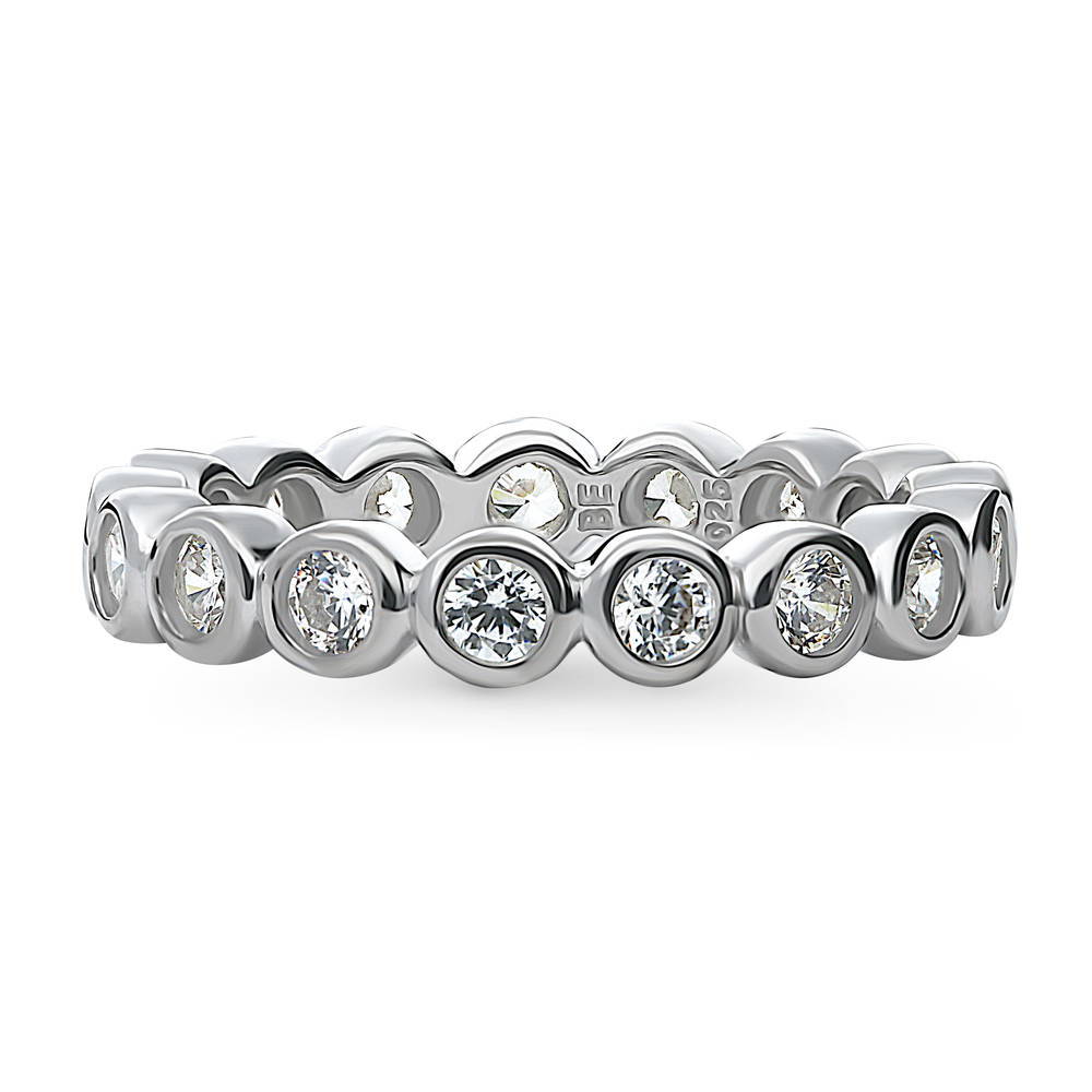 Bubble Bezel Set CZ Eternity Ring in Sterling Silver, 1 of 7