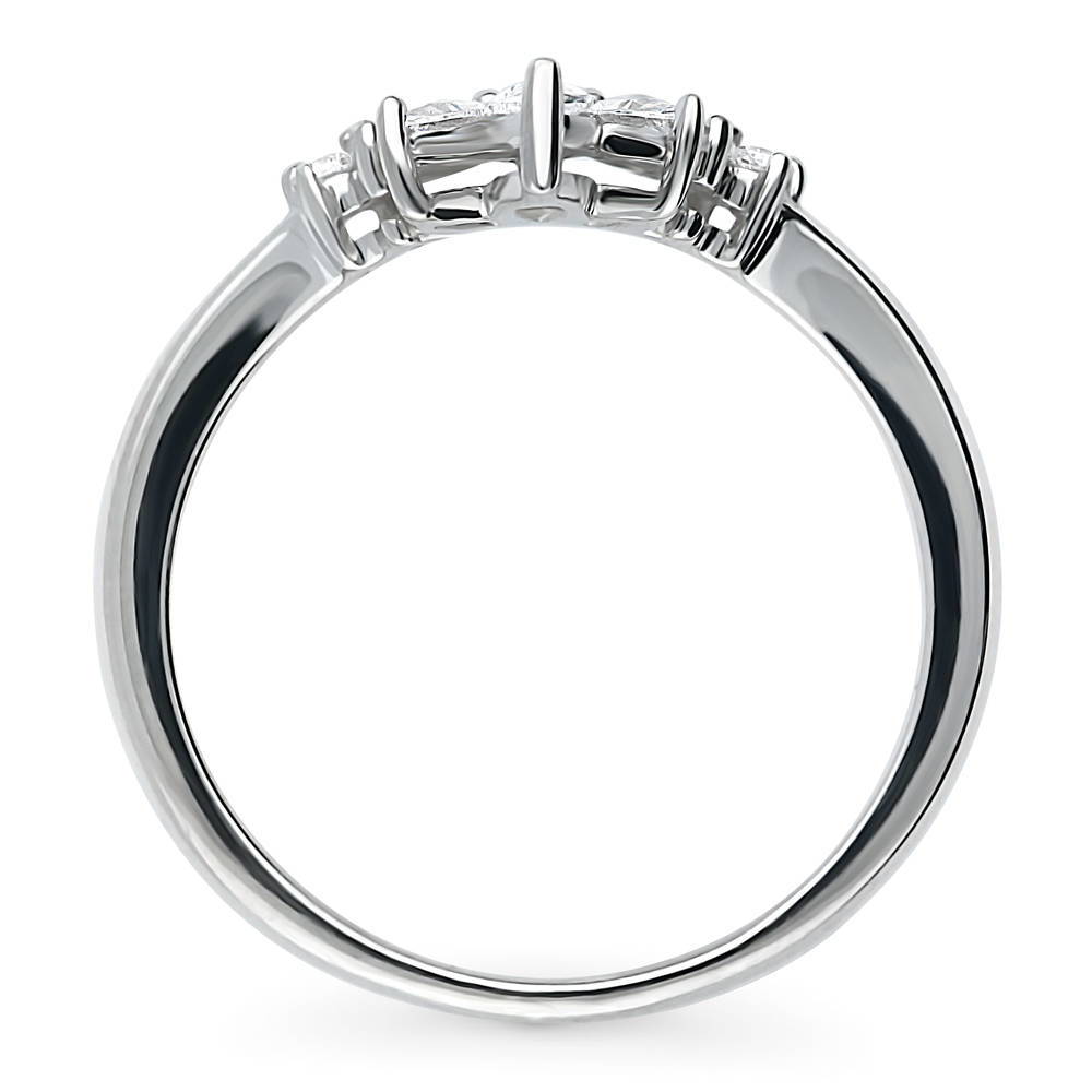 Alternate view of Flower 7-Stone CZ Curved Band in Sterling Silver, 7 of 8