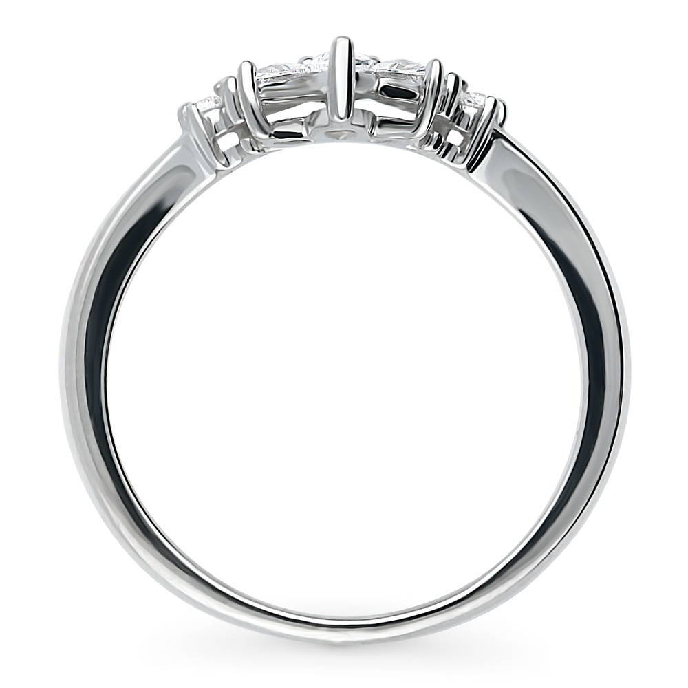 Alternate view of Flower 7-Stone Wishbone CZ Band in Sterling Silver, 8 of 9