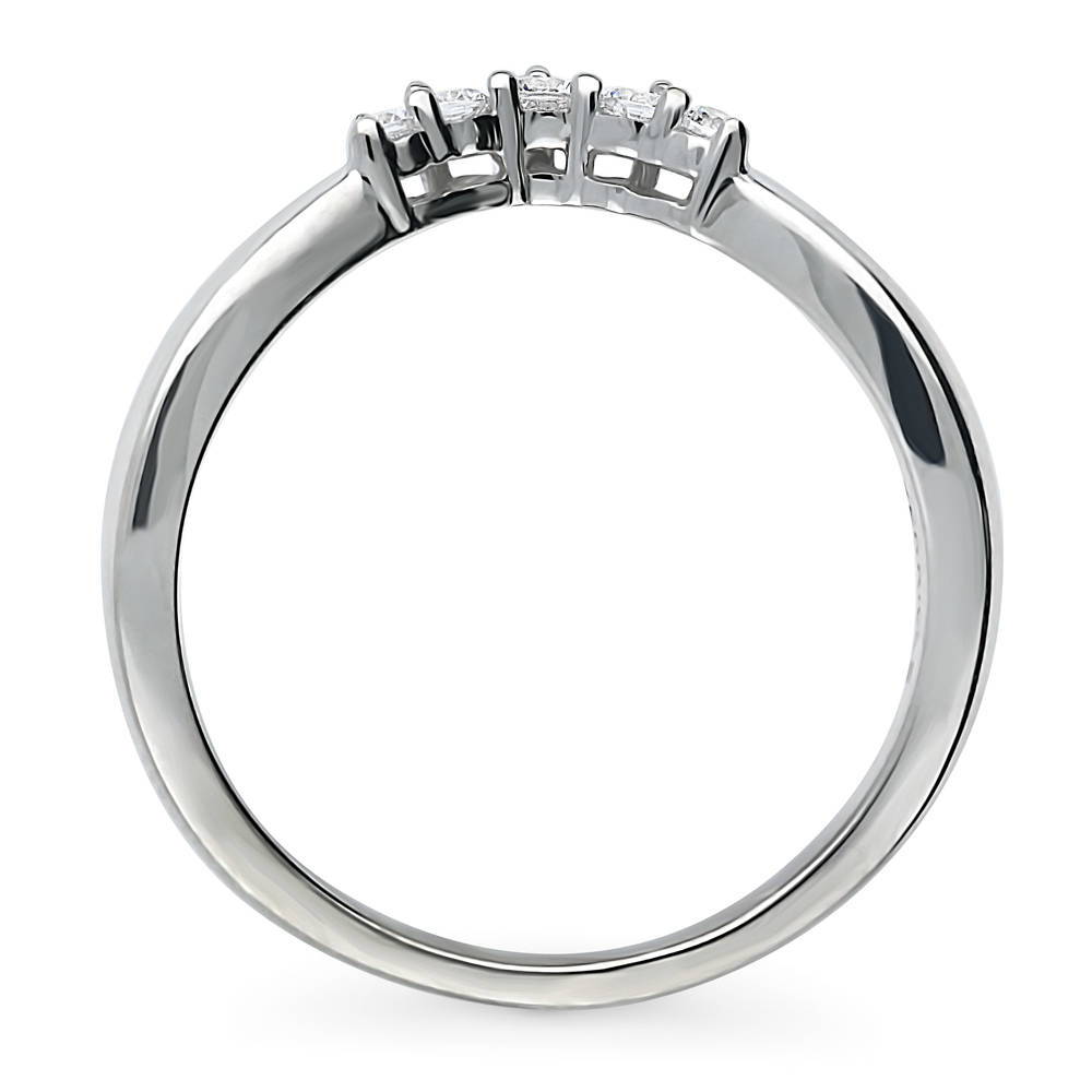Alternate view of Wishbone 5-Stone CZ Curved Band in Sterling Silver, 7 of 8