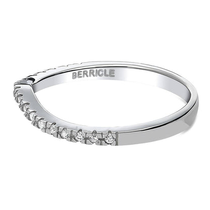 Wishbone CZ Eternity Ring in Sterling Silver