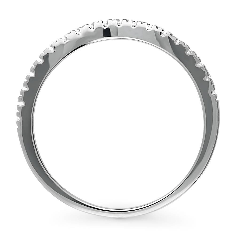 Alternate view of Wishbone CZ Eternity Ring in Sterling Silver, 8 of 8