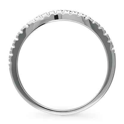 Wishbone CZ Eternity Ring in Sterling Silver