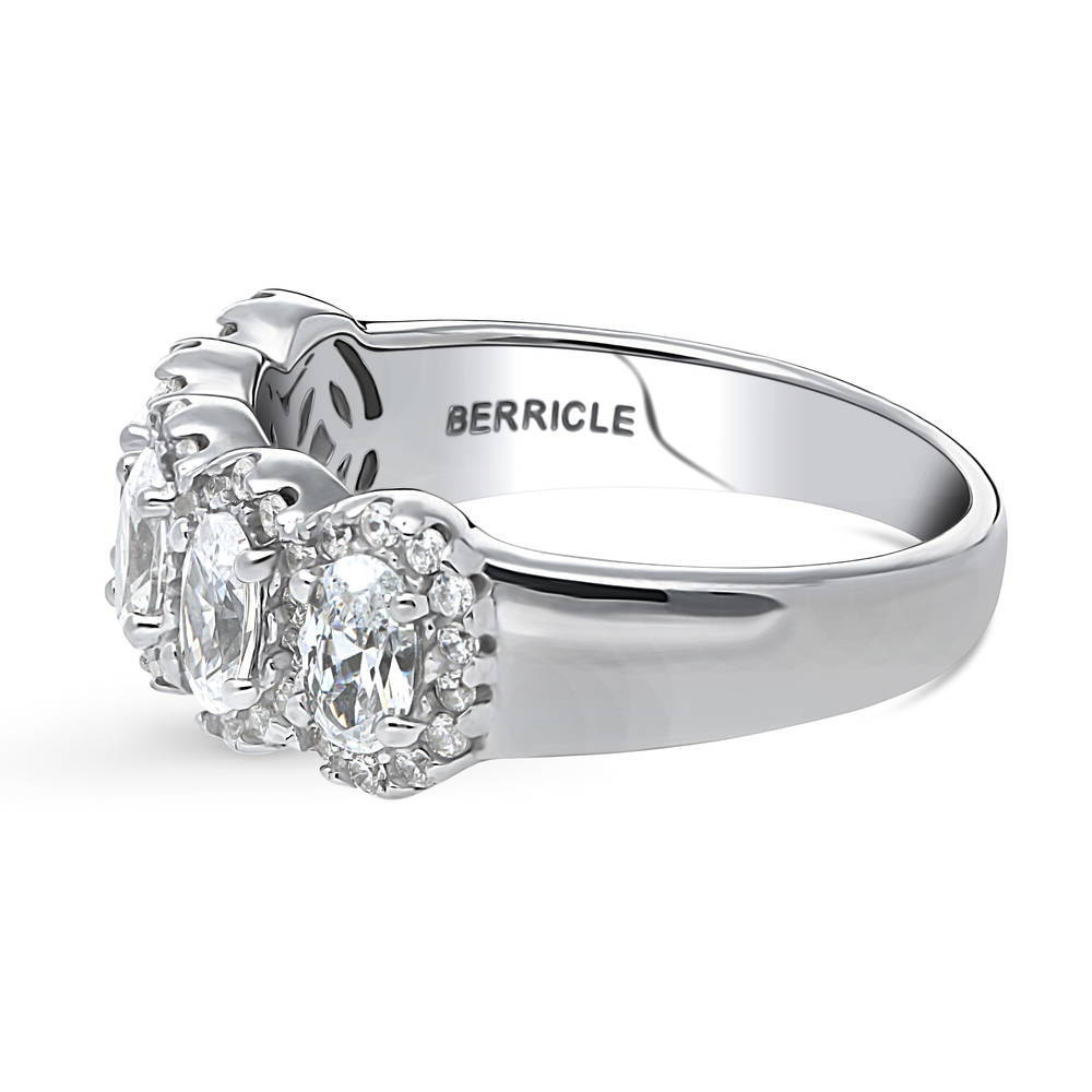 Angle view of 5-Stone CZ Band in Sterling Silver, 5 of 9