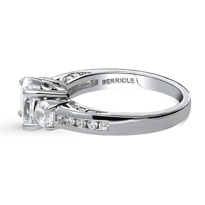 3-Stone 1.2ct Oval CZ Ring in Sterling Silver