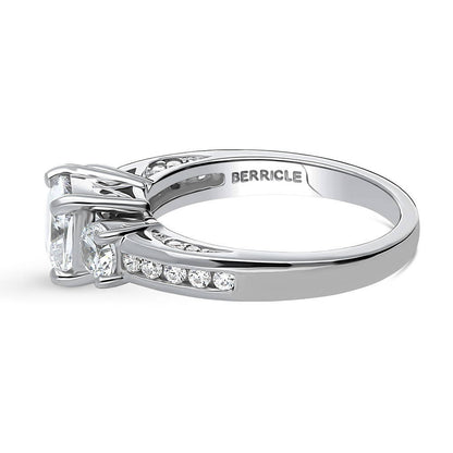 3-Stone 1.5ct Cushion CZ Ring in Sterling Silver