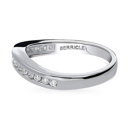 Channel CZ Eternity Ring in Sterling Silver