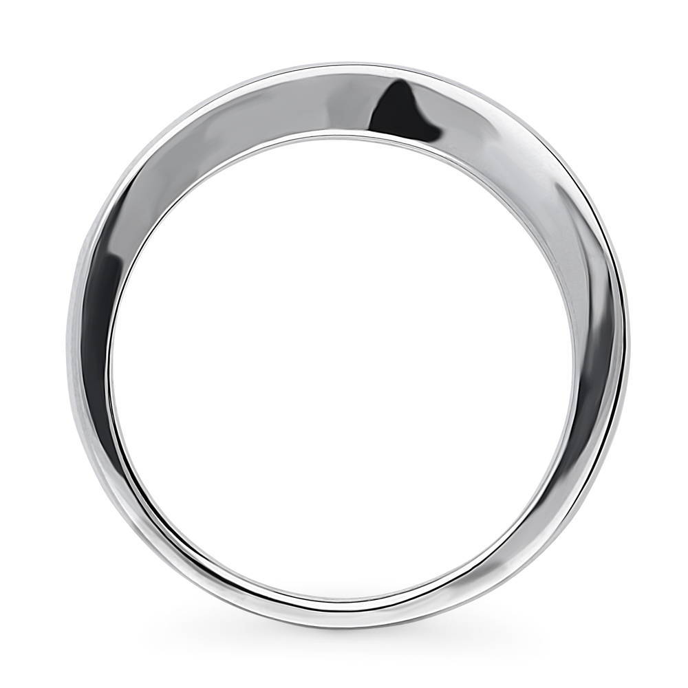 Alternate view of Channel Set CZ Curved Half Eternity Ring in Sterling Silver, 8 of 8