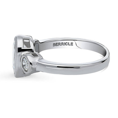 3-Stone 1.3ct Pear CZ Ring in Sterling Silver