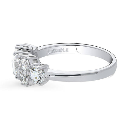 Flower CZ Ring in Sterling Silver