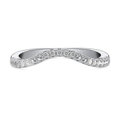 Wishbone CZ Eternity Ring in Sterling Silver
