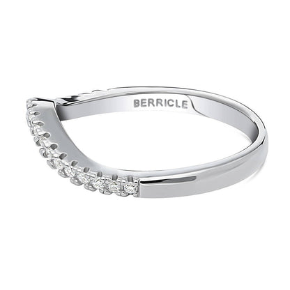 Wishbone CZ Eternity Ring in Sterling Silver