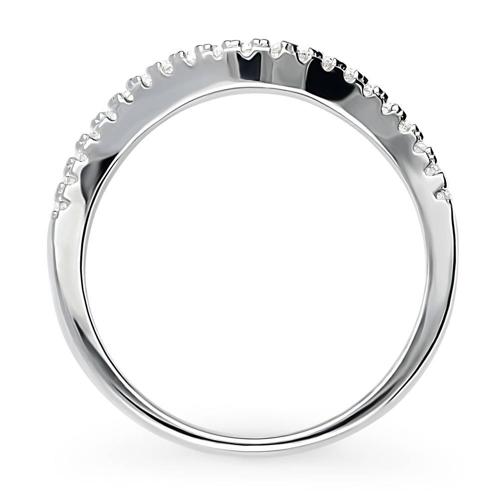 Alternate view of Wishbone CZ Eternity Ring in Sterling Silver, 8 of 8