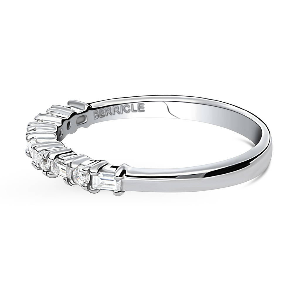 Art Deco CZ Eternity Ring in Sterling Silver