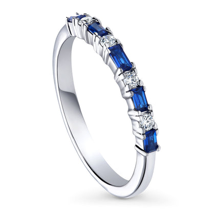 Art Deco CZ Eternity Ring in Sterling Silver