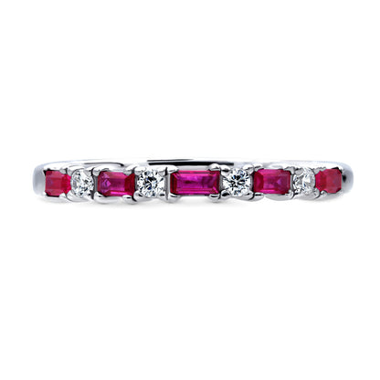Art Deco CZ Eternity Ring in Sterling Silver