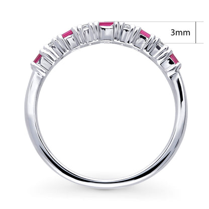 Art Deco CZ Eternity Ring in Sterling Silver