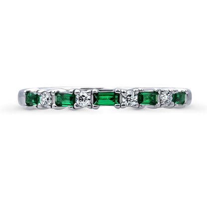 Art Deco CZ Eternity Ring in Sterling Silver