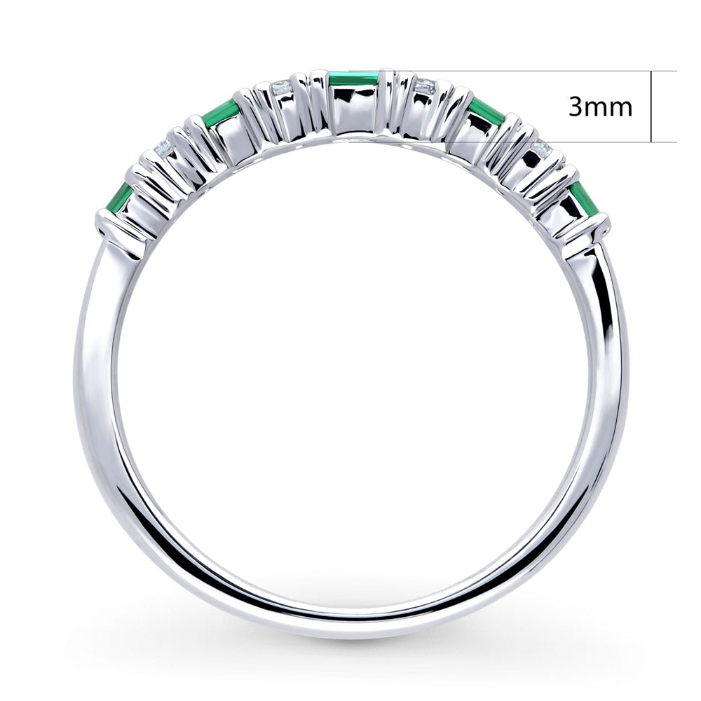 Alternate view of Art Deco CZ Half Eternity Ring in Sterling Silver, 8 of 9