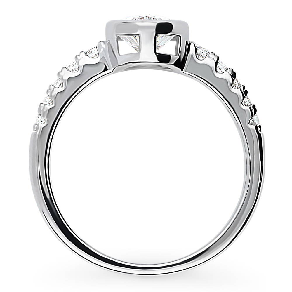 Solitaire 1.4ct Bezel Set Oval CZ Ring in Sterling Silver