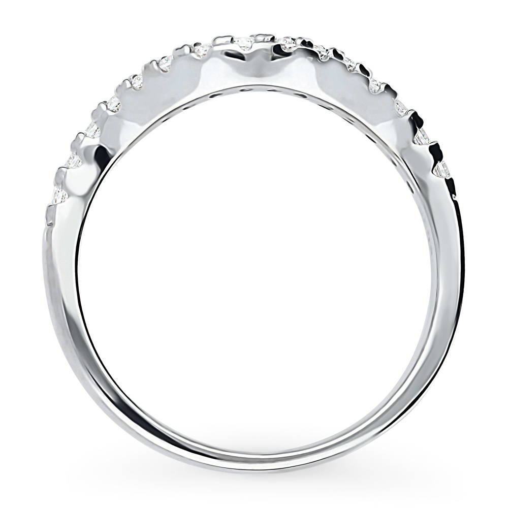 Alternate view of Wishbone CZ Eternity Ring in Sterling Silver, 7 of 8