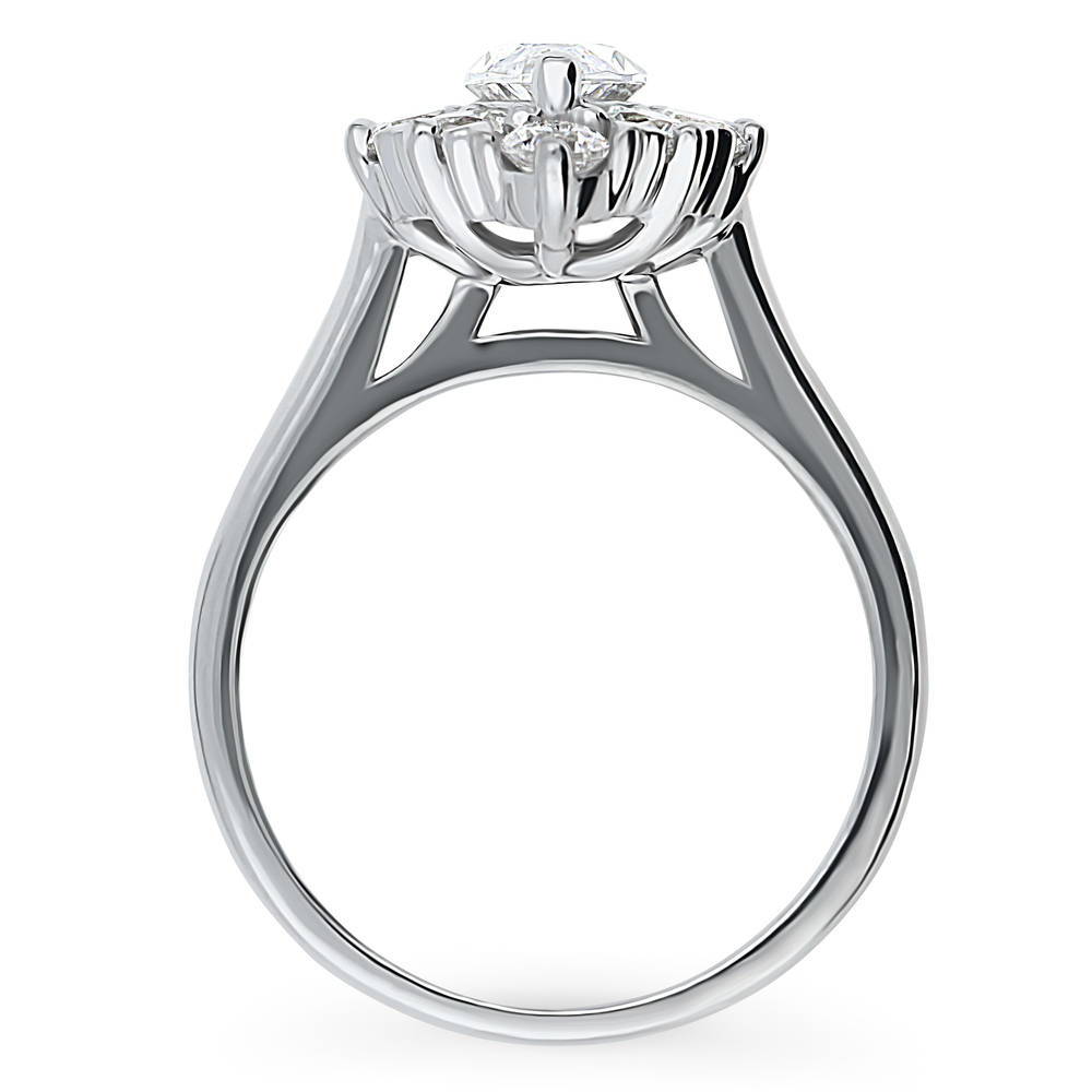 Alternate view of Navette Halo CZ Ring in Sterling Silver, 8 of 8