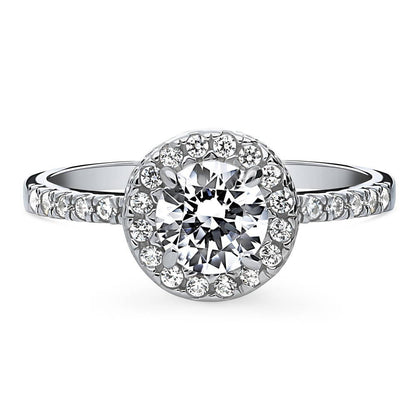 Halo CZ Ring in Sterling Silver