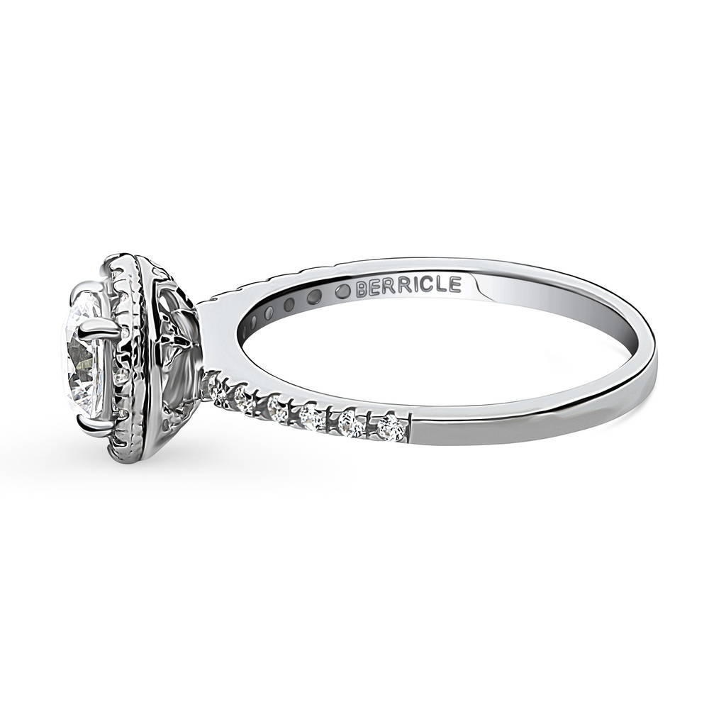 Halo CZ Ring in Sterling Silver