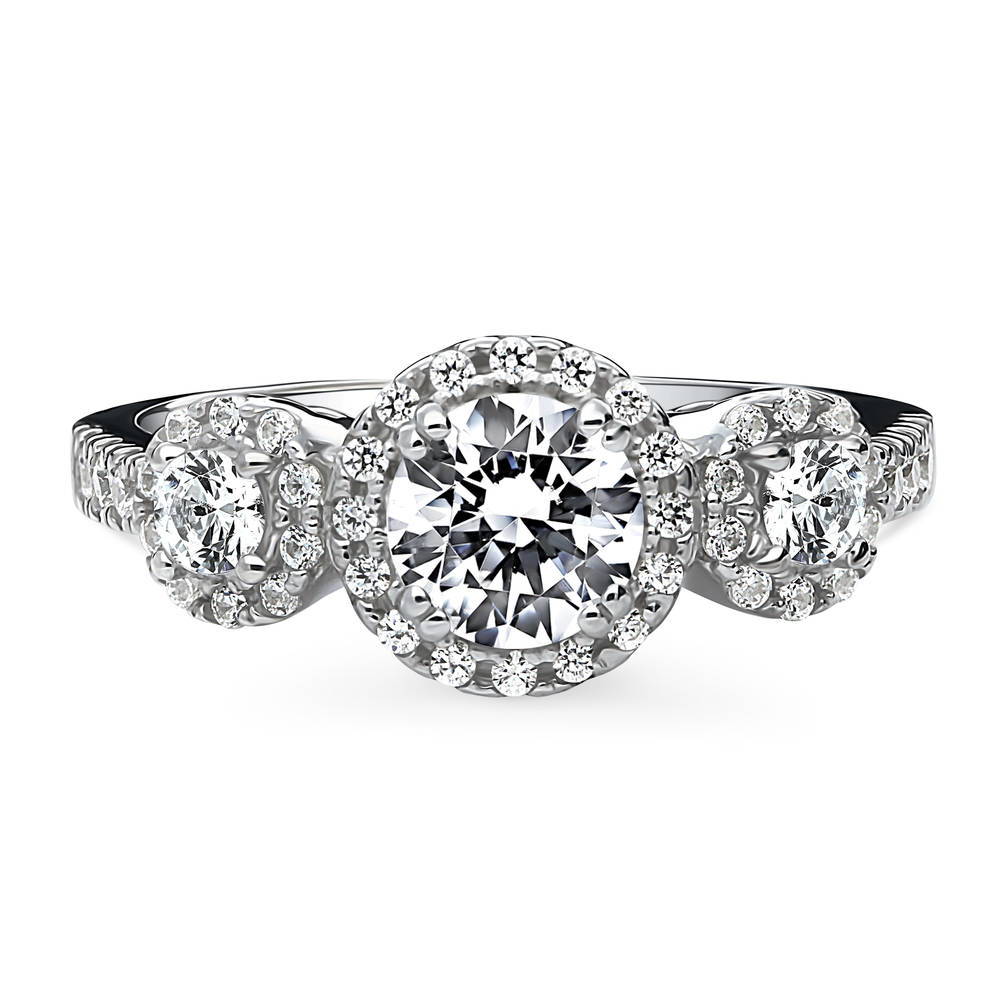 3-Stone 0.8ct CZ Ring in Sterling Silver