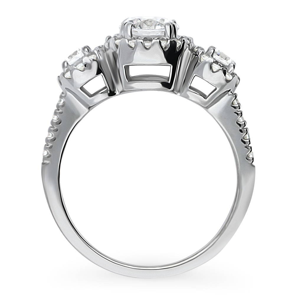 Alternate view of 3-Stone 0.8ct CZ Ring in Sterling Silver, 8 of 8