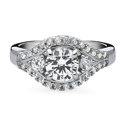3-Stone 0.8ct CZ Ring in Sterling Silver