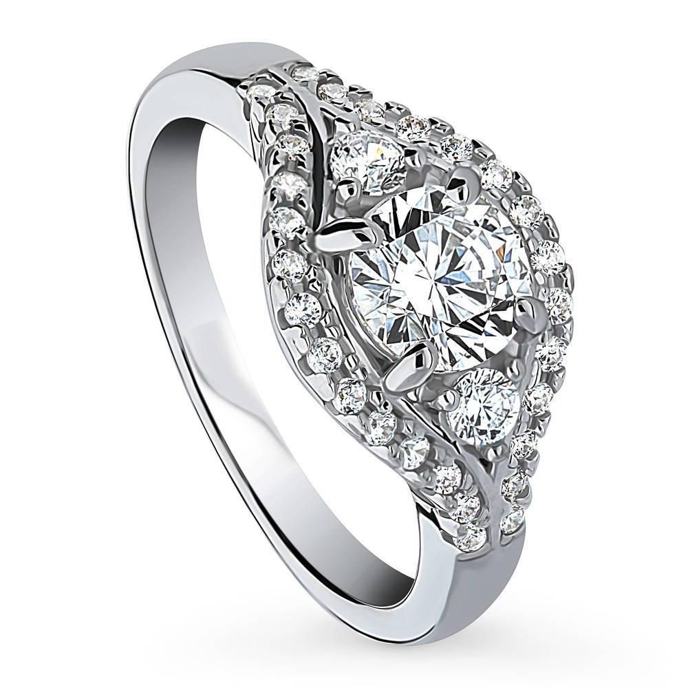 3-Stone 0.8ct CZ Ring in Sterling Silver