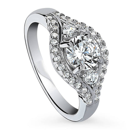3-Stone 0.8ct CZ Ring in Sterling Silver