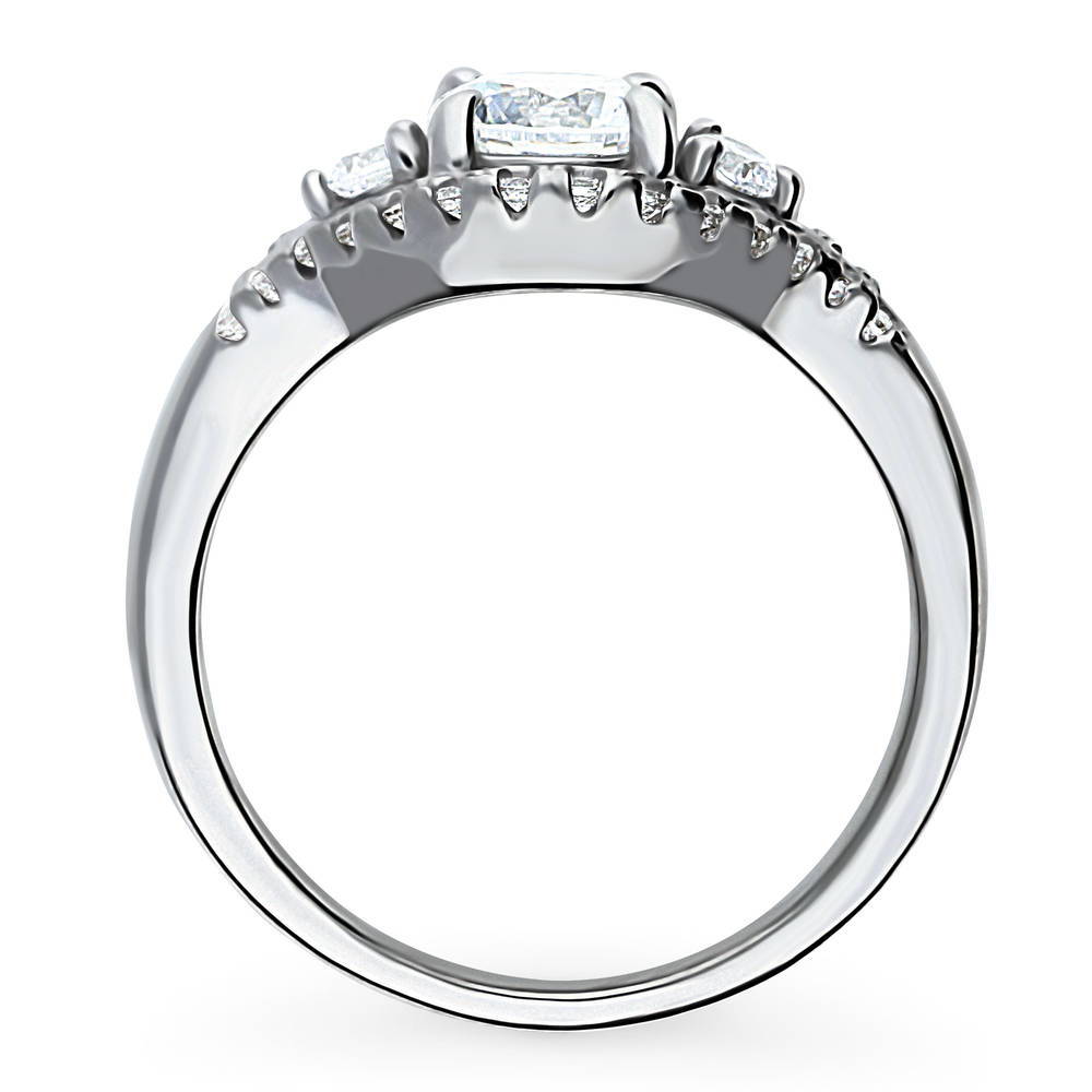 3-Stone 0.8ct CZ Ring in Sterling Silver